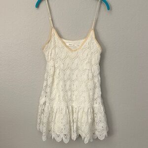 Mustard Seed Cream Lace Mini Babydoll Dress
